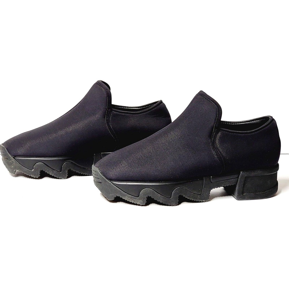 iRi New York Women Shoes Size 6 Platform Neoprene Wavy Slip On Black